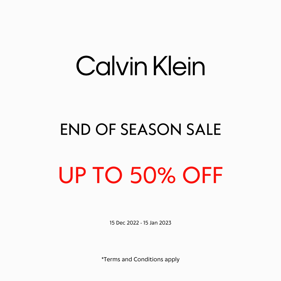 The 1 | Calvin Klein Calvin Klein End Of Season Sale Up to 50% off,  Selected Items